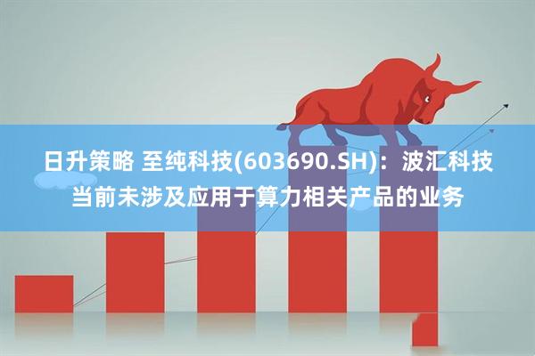 日升策略 至纯科技(603690.SH)：波汇科技当前未涉及应用于算力相关产品的业务